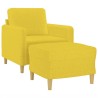 Fauteuil avec repose-pied Jaune clair 60 cm Tissu 