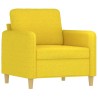 Fauteuil avec repose-pied Jaune clair 60 cm Tissu 