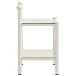 Table de chevet Blanc/transparent 45x34,5x60,5cm Métal et verre 