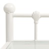 Table de chevet Blanc/transparent 45x34,5x60,5cm Métal et verre 