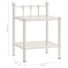 Table de chevet Blanc/transparent 45x34,5x60,5cm Métal et verre 