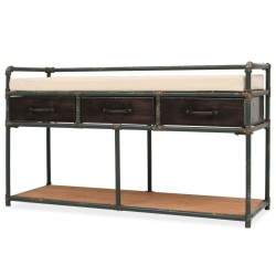 Banc de rangement avec coussin 107,5 x 34,5 x 59 cm 