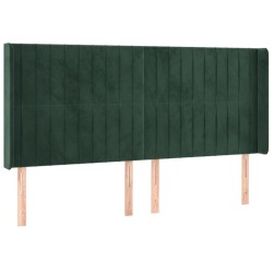 Tête de lit à LED Vert foncé 183x16x118/128 cm Velours 