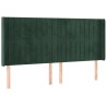 Tête de lit à LED Vert foncé 183x16x118/128 cm Velours 