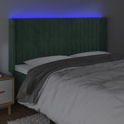 Tête de lit à LED Vert foncé 183x16x118/128 cm Velours 