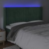 Tête de lit à LED Vert foncé 183x16x118/128 cm Velours 