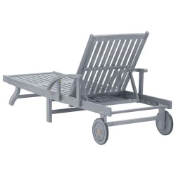 Chaise longue de jardin avec coussin Bois d'acacia solide 