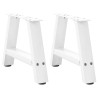 Pieds de table basse en forme de A 2 pièces Blanc 30 x (30-31) cm Acier 