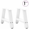 Pieds de table basse en forme de A 2 pièces Blanc 30 x (30-31) cm Acier 