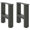 Pieds de table basse Anthracite 2 pièces 30 x (30-31) cm Acier 