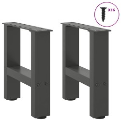 Pieds de table basse Anthracite 2 pièces 30 x (30-31) cm Acier 