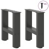 Pieds de table basse Anthracite 2 pièces 30 x (30-31) cm Acier 