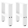 Pieds de table basse Blanc 2 pièces 30 x (30-31) cm Acier 