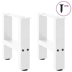 Pieds de table basse Blanc 2 pièces 30 x (30-31) cm Acier 