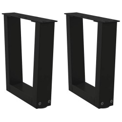 Pieds de table basse en V 2 pièces Noir 30 x (30-31,3) cm Acier 