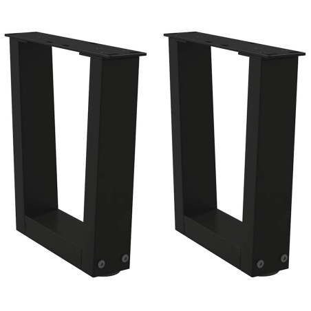 Pieds de table basse en V 2 pièces Noir 30 x (30-31,3) cm Acier 