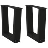 Pieds de table basse en V 2 pièces Noir 30 x (30-31,3) cm Acier 