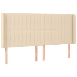 Tête de lit à LED Crème 183x16x118/128 cm Tissu 