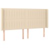 Tête de lit à LED Crème 183x16x118/128 cm Tissu 