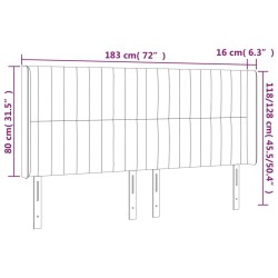 Tête de lit à LED Crème 183x16x118/128 cm Tissu 