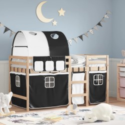 Lit mezzanine enfants avec tunnel sans matelas 80x200 cm 