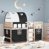 Lit mezzanine enfants avec tunnel sans matelas 80x200 cm 