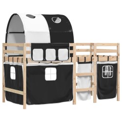 Lit mezzanine enfants avec tunnel sans matelas 80x200 cm 