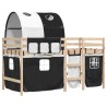 Lit mezzanine enfants avec tunnel sans matelas 80x200 cm 