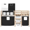 Lit mezzanine enfants avec tunnel sans matelas 80x200 cm 