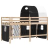 Lit mezzanine enfants avec tunnel sans matelas 80x200 cm 