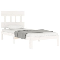 Cadre de lit sans matelas blanc 100x200 cm bois de pin massif 