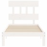 Cadre de lit sans matelas blanc 100x200 cm bois de pin massif 