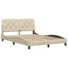 Cadre de lit sans matelas crème 120x200 cm tissu 