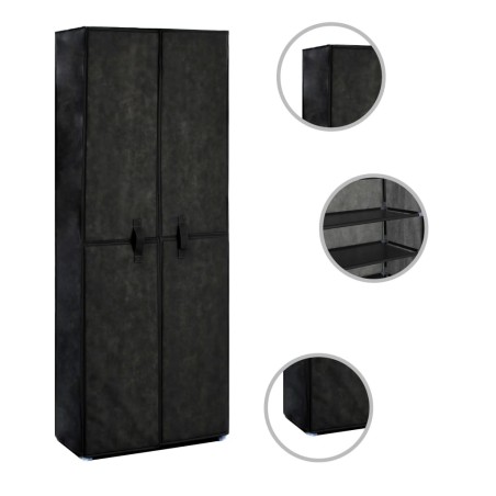 Armoire à chaussures Noir 60x30x166 cm Tissu 