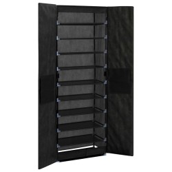 Armoire à chaussures Noir 60x30x166 cm Tissu 