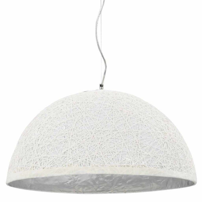 Lampe suspendue Blanc et argenté Ø50 cm E27 
