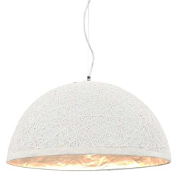 Lampe suspendue Blanc et argenté Ø50 cm E27 