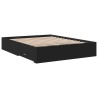 Cadre de lit avec tiroirs sans matelas noir 150x200 cm 