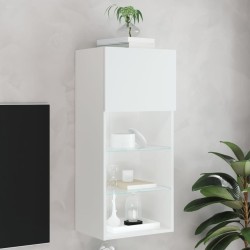 Meuble TV avec lumières LED blanc 40,5x30x90 cm 