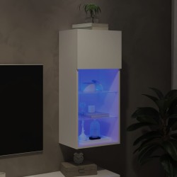 Meuble TV avec lumières LED blanc 40,5x30x90 cm 