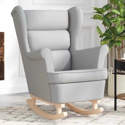 Chaise à bascule gris nuage 74x90x102 cm tissu 