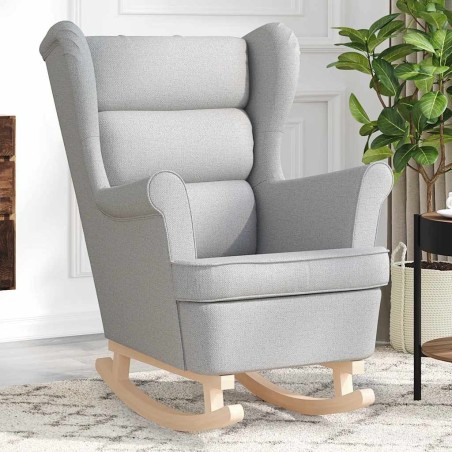 Chaise à bascule gris nuage 74x90x102 cm tissu 