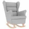Chaise à bascule gris nuage 74x90x102 cm tissu 