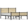 Cadre de lit en métal sans matelas chêne sonoma 137x190 cm 