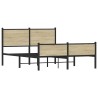 Cadre de lit en métal sans matelas chêne sonoma 137x190 cm 
