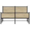Cadre de lit en métal sans matelas chêne sonoma 137x190 cm 