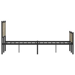 Cadre de lit en métal sans matelas chêne sonoma 137x190 cm 