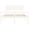 Lit pour personne âgée sans matelas blanc bois massif 