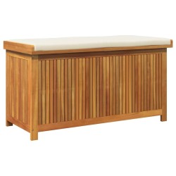 Boîte à coussins d'extérieur 113x50x60,5cm bois massif d'acacia 
