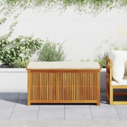 Boîte à coussins d'extérieur 113x50x60,5cm bois massif d'acacia 